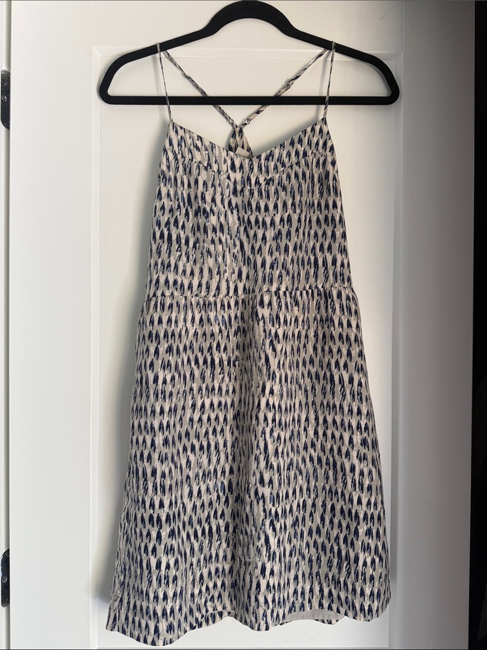 Madewell Navy & Cream Printed A-Line Skirt